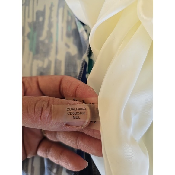 Calvin Klein Blue White Floral Watercolor Strapless Dress Blue/turquoise Size 12 - Picture 15 of 16